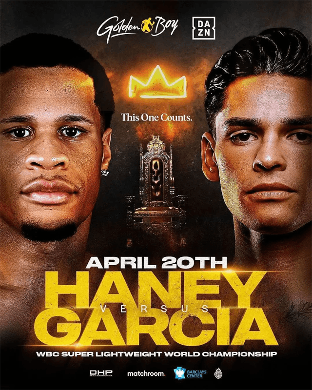 Event poster for Haney vs. Gracia